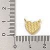 Rack Plating Brass Pave Clear Cubic Zirconia Heart Charms with Natural Shell KK-C074-22G-3