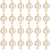 50Pcs Brass Pave Clear Cubic Zirconia Connector Charms KK-BBC0023-16-7