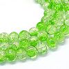 Baking Paint Transparent Crackle Glass Round Bead Strands DGLA-Q018-8mm-04-1