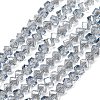 Electroplate Transparent Glass Beads Strands GL-CBA7A17-01A-05-1