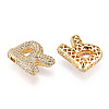 Brass Micro Pave Cubic Zirconia Pendants KK-N254-06G-R-2