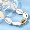 304 Stainless Steel & Natural Cowrie Shell Beaded Necklaces for Women NJEW-F356-03G-2