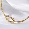 Brass Snake Chain Bracelets for Women BJEW-C087-01G-2