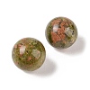 Natural Unakite No Hole Sphere Beads G-K353-04D-05-2