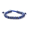 Adjustable Natural Lapis Lazuli Braided Bead Bracelets BJEW-F369-A15-3