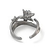 Star Zinc Alloy Open Cuff Ring RJEW-Z048-01B-03-3