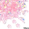 100Pcs 2 Styles Transparent Spray Painted Glass Beads GLAA-YW0005-14D-1