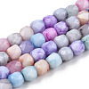 Opaque Baking Painted Glass Beads Strands EGLA-N006-075-1