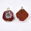 Electroplate Natural Agate Pendants G-T112-18C-2