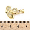 Brass Micro Pave Clear Cubic Zirconia Fold Over Clasps KK-M311-07G-3