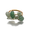 Natural Green Aventurine Finger Rings for Women RJEW-TA00202-01-2