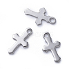 Tarnish Resistant 304 Stainless Steel Tiny Cross Charms STAS-E466-12B-1