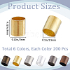 1200pcs 6 Colors Brass Crimp Beads KK-SP0002-29-2