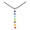 Natural & Synthetic Chakra Gemstone Pendant Necklaces NJEW-JN04539-1
