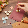 CRASPIRE 4Pcs 4 Styles Wedding Theme Golden Tone Brass Wax Seal Stamp Head AJEW-CP0007-49A-01-3