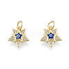 Brass Micro Pave Clear Cubic Zirconia Charms KK-N227-107-3