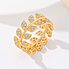 Brass Micro Pave Cubic Zirconia Finger Rings for Women UM5323-2-1