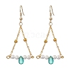 Iron with Glass Studs Dangle Earrings EJEW-JE05963-02-1