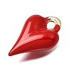 Heart Brass Enamel Charms KK-CBAEEA8-35G-2