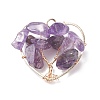 Natural Amethyst Pendants PALLOY-JF01449-02-1