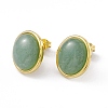 Gemstone Oval Stud Earrings EJEW-L282-10G-2