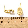 Heart Brass Micro Pave Cubic Zirconia Stud Earrings EJEW-H128-01G-3