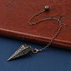 Rack Plating Brass Cone Dowsing Pendulum Pendants AJEW-G064-01-2