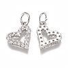 Brass Micro Pave Cubic Zirconia Charms ZIRC-F111-19P-2
