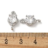 Brass Clear Cubic Zirconia Connector Charms KK-R210-13P-3