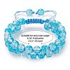 Sparkling Round Glass Braided Bead Bracelet BJEW-SW00082-03-2