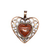 Retro Hollow Natural Mahogany Obsidian Pendants PW-WGAB5DC-01-1