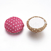 Cloth Fabric Covered Cabochons WOVE-S037-26mm-M-2