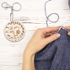  Flat Round Wooden Knitting Needle Gauges WOOD-NB0002-38-4