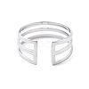 925 Sterling Silver Open Cuff Rings RJEW-S006-02S-3