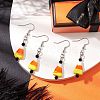 Halloween Candy Corn Handmade Lampwork & Glass Dangle Earrings EJEW-JE05871-2