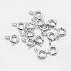 Rhodium Plated 925 Sterling Silver Spring Ring Clasps STER-K167-076B-P-1