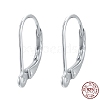 925 Sterling Silver Leverback Hoop Earrings X-STER-L054-52S-1