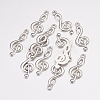 Tibetan Style Alloy Treble Clef Pendants TIBEP-R315-AS-LF-4