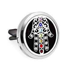 Colorful Rhinestone Aromatherapy Essential Oil Car Diffuser Vent Clips CHAK-PW0001-057A