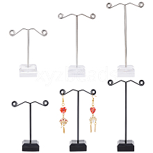 2 Sets 2 Styles T-Bar Iron Earring Display Stand Holder EDIS-FG0001-57