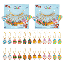 Alloy Enamel Easter Egg Pendant Locking Stitch Markers HJEW-PH01849