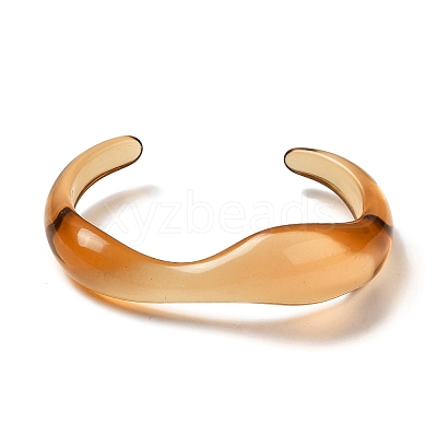 Transparent Acrylic Open Cuff Bangle for Women BJEW-A141-01A-1
