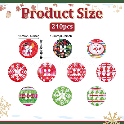 240Pcs Wood Buttons BUTT-ME0001-21-1
