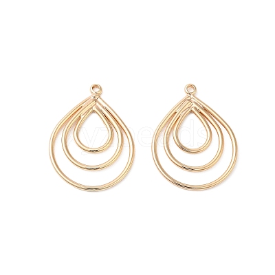 Brass Open Back Bezel Pendants KK-O144-19G-1