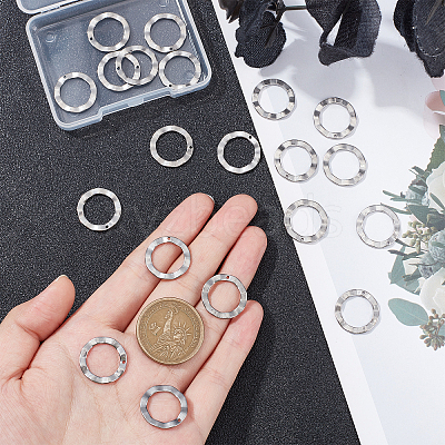 20Pcs 201 Stainless Steel Pendants STAS-UN0036-15-1