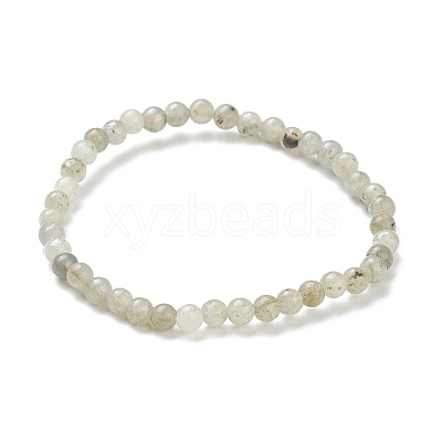 Natural Labradorite Beaded Stretch Bracelets BJEW-A117-A-42-1