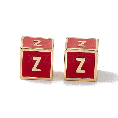 Rack Plating Brass Enamel Beads KK-B060-04G-03Z-1
