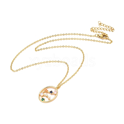 Colorful Cubic Zirconia Constellation Pendant Necklace LS-NJEW-H166-01B-1