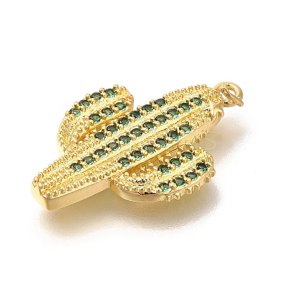 Brass Micro Pave Cubic Zirconia Pendants KK-M295-18G-01-1
