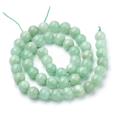 Natural Myanmar Jade/Burmese Jade Beads Strands G-T064-22-8mm-1